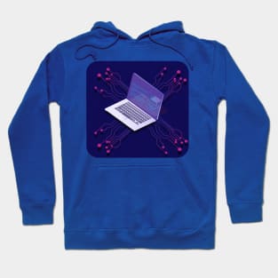 Notebook Isometric Vector Desktop with Open Laptop Hoodie